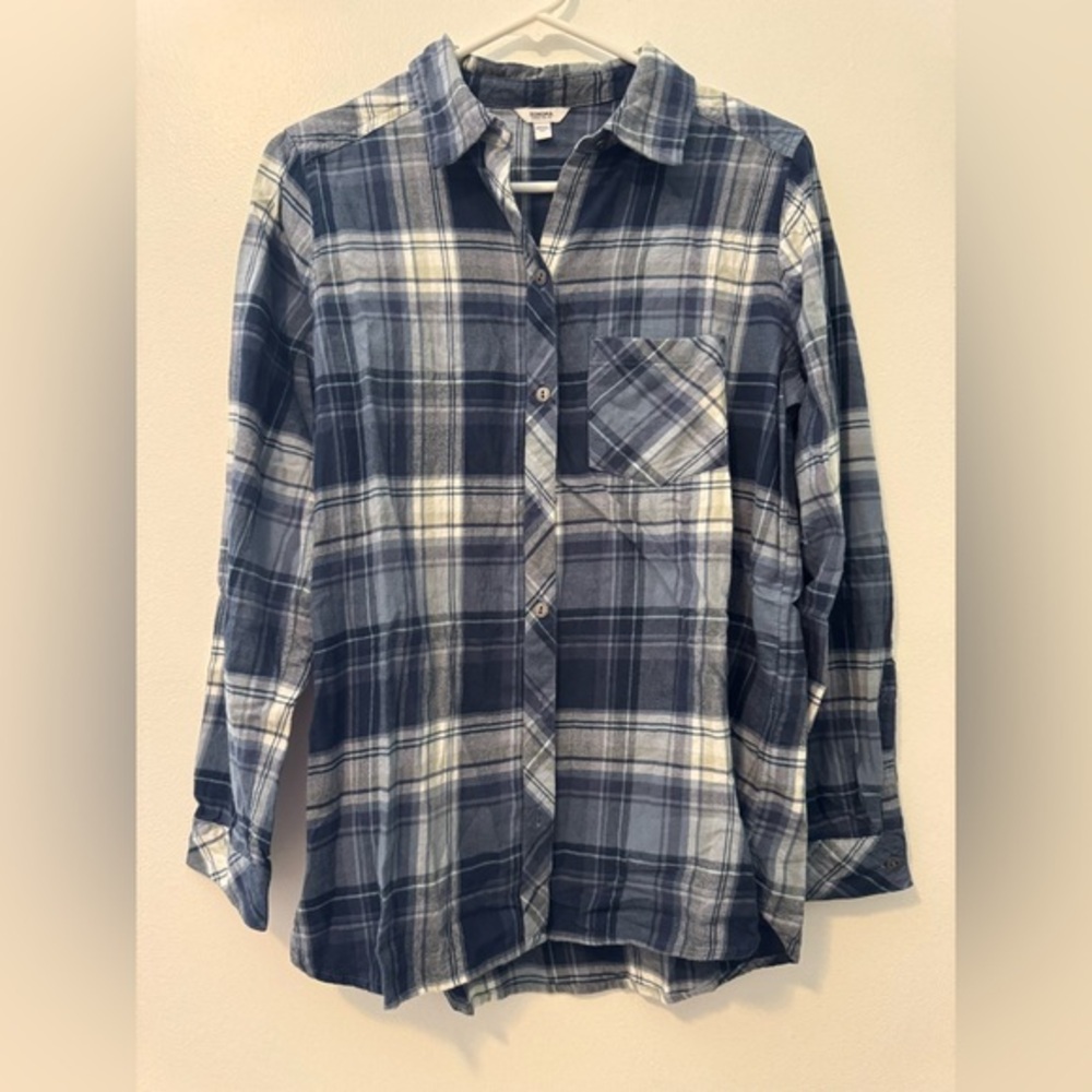 Sonoma Blue and Gray Casual Button Down Shirt